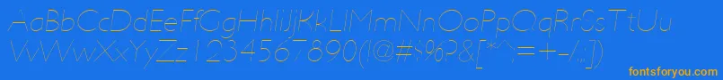 UltimapdabHairlineitalic Font – Orange Fonts on Blue Background