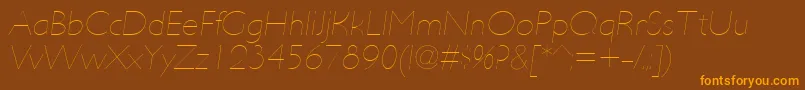 UltimapdabHairlineitalic Font – Orange Fonts on Brown Background