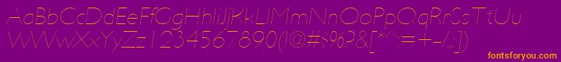 Police UltimapdabHairlineitalic – polices orange sur fond violet