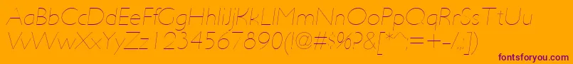 UltimapdabHairlineitalic-Schriftart – Violette Schriften auf orangefarbenem Hintergrund