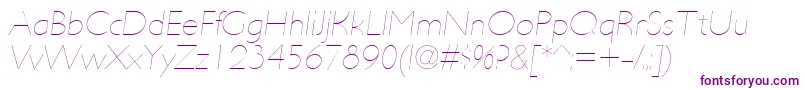 フォントUltimapdabHairlineitalic – 紫色のフォント