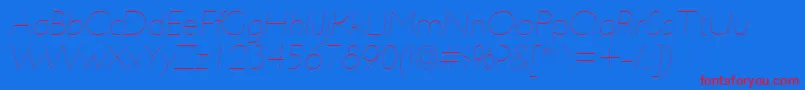 フォントUltimapdabHairlineitalic – 赤い文字の青い背景