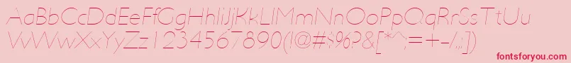 UltimapdabHairlineitalic Font – Red Fonts on Pink Background