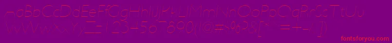 Шрифт UltimapdabHairlineitalic – красные шрифты на фиолетовом фоне