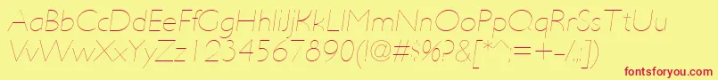 UltimapdabHairlineitalic Font – Red Fonts on Yellow Background