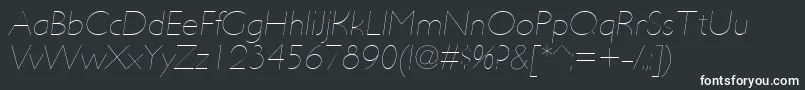 フォントUltimapdabHairlineitalic – 黒い背景に白い文字