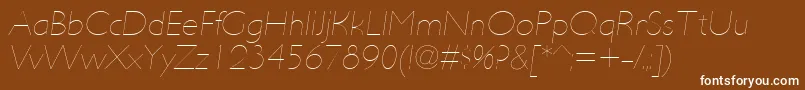 フォントUltimapdabHairlineitalic – 茶色の背景に白い文字