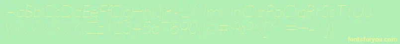 フォントUltimapdabHairlineitalic – 黄色の文字が緑の背景にあります