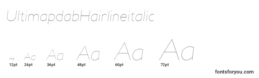 UltimapdabHairlineitalic Font Sizes