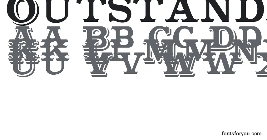 Czcionka Outstanding (103972) – alfabet, cyfry, specjalne znaki