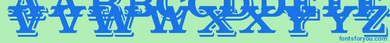 Outstanding Font – Blue Fonts on Green Background