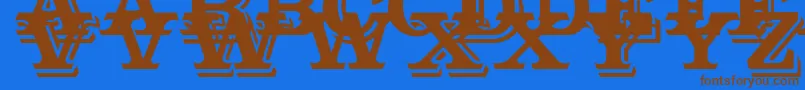 Outstanding Font – Brown Fonts on Blue Background
