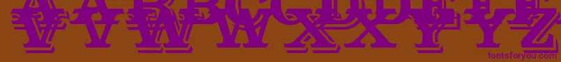 Outstanding Font – Purple Fonts on Brown Background