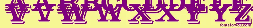 Outstanding Font – Purple Fonts on Yellow Background