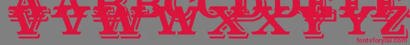 フォントOutstanding – 赤い文字の灰色の背景