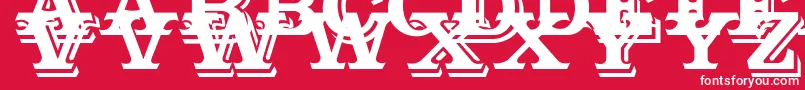 フォントOutstanding – 赤い背景に白い文字