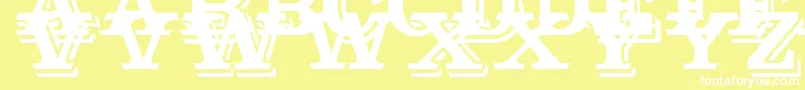 Fonte Outstanding – fontes brancas em um fundo amarelo