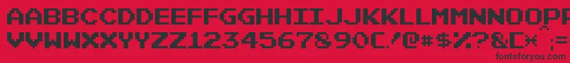 PixelEmulator Font – Black Fonts on Red Background