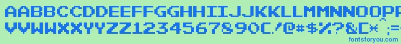 PixelEmulator Font – Blue Fonts on Green Background