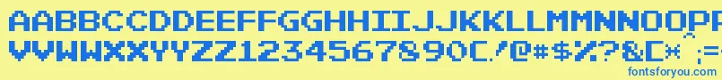 PixelEmulator Font – Blue Fonts on Yellow Background