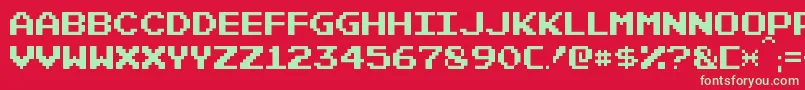 PixelEmulator Font – Green Fonts on Red Background