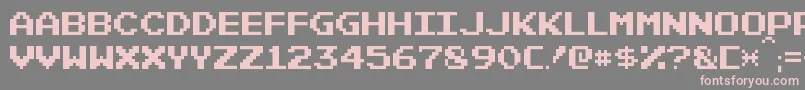 PixelEmulator Font – Pink Fonts on Gray Background