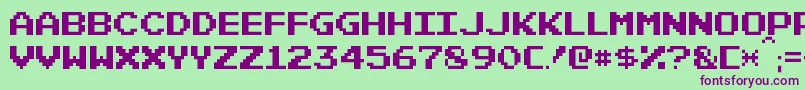 PixelEmulator Font – Purple Fonts on Green Background