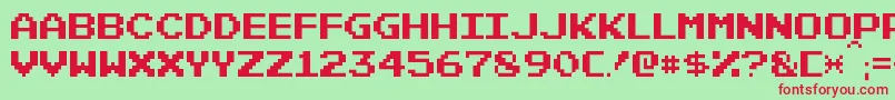 PixelEmulator Font – Red Fonts on Green Background