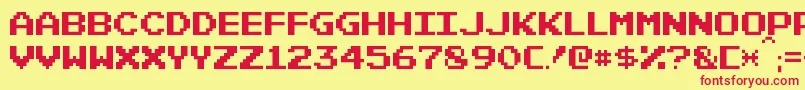 PixelEmulator Font – Red Fonts on Yellow Background