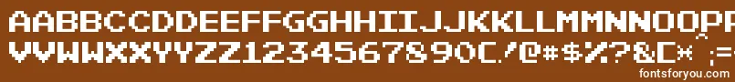 PixelEmulator Font – White Fonts on Brown Background