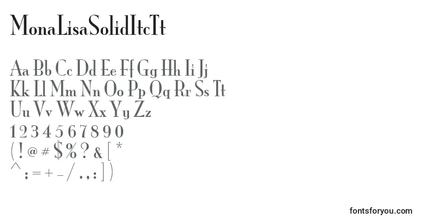 Шрифт MonaLisaSolidItcTt – алфавит, цифры, специальные символы