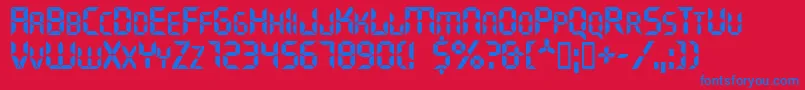 Ghostmachine Font – Blue Fonts on Red Background