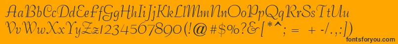 GeCoterieScriptNormal-Schriftart – Schwarze Schriften auf orangefarbenem Hintergrund