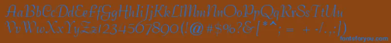 Шрифт GeCoterieScriptNormal – синие шрифты на коричневом фоне
