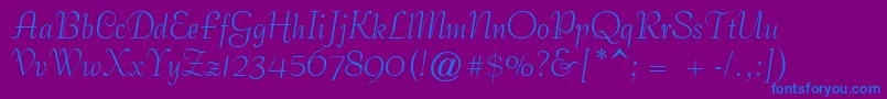 GeCoterieScriptNormal-Schriftart – Blaue Schriften auf violettem Hintergrund