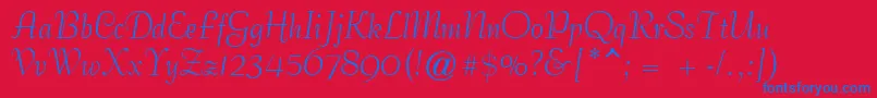 GeCoterieScriptNormal Font – Blue Fonts on Red Background