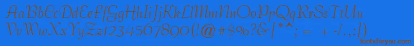 GeCoterieScriptNormal Font – Brown Fonts on Blue Background