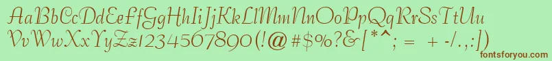 GeCoterieScriptNormal Font – Brown Fonts on Green Background