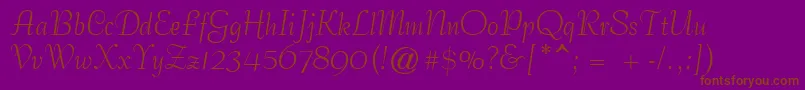 GeCoterieScriptNormal-Schriftart – Braune Schriften auf violettem Hintergrund