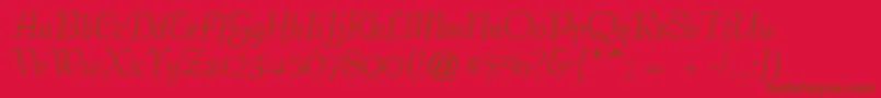 GeCoterieScriptNormal Font – Brown Fonts on Red Background