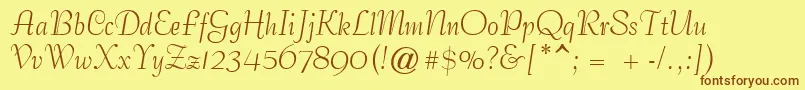 GeCoterieScriptNormal Font – Brown Fonts on Yellow Background