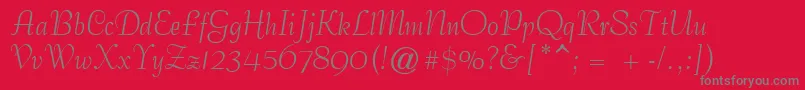 フォントGeCoterieScriptNormal – 赤い背景に灰色の文字