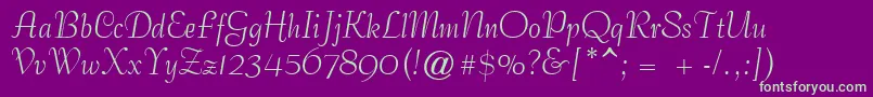 GeCoterieScriptNormal Font – Green Fonts on Purple Background