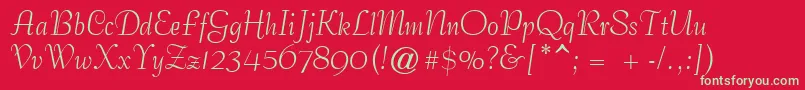 GeCoterieScriptNormal Font – Green Fonts on Red Background