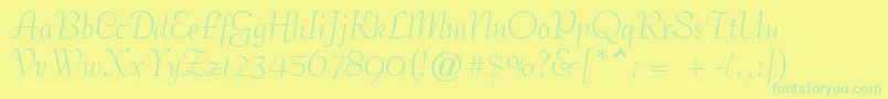 GeCoterieScriptNormal Font – Green Fonts on Yellow Background