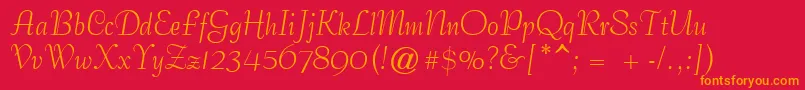 GeCoterieScriptNormal Font – Orange Fonts on Red Background