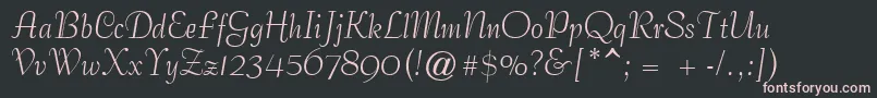 Fonte GeCoterieScriptNormal – fontes rosa em um fundo preto