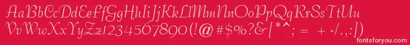 GeCoterieScriptNormal Font – Pink Fonts on Red Background