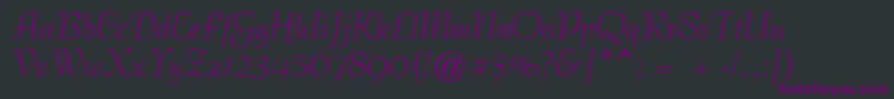 フォントGeCoterieScriptNormal – 黒い背景に紫のフォント