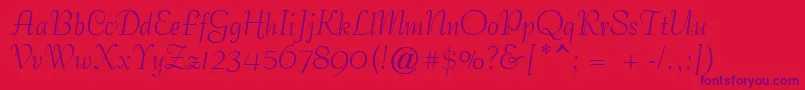 GeCoterieScriptNormal Font – Purple Fonts on Red Background